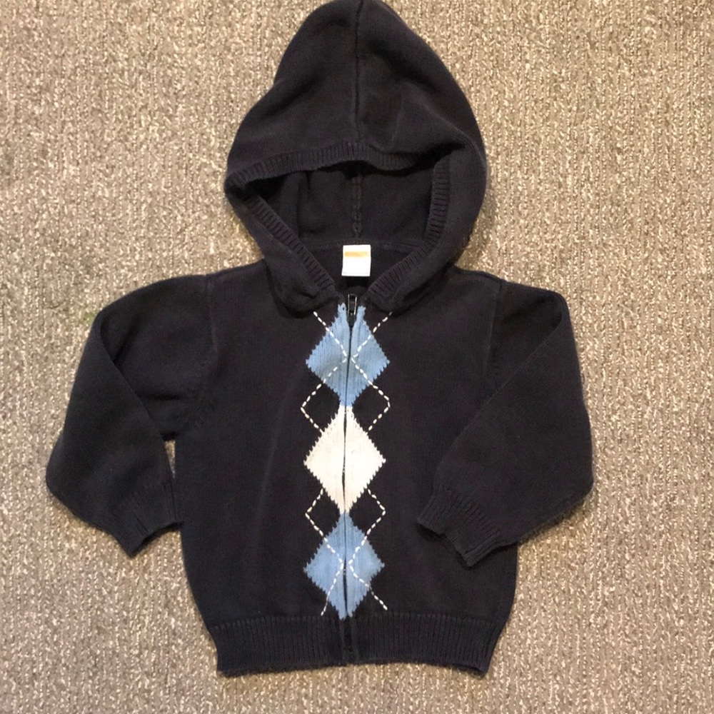 2T toddler cotton knit hoodie with zipper